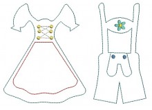 Stickdatei - Bayrische Tracht Doodle